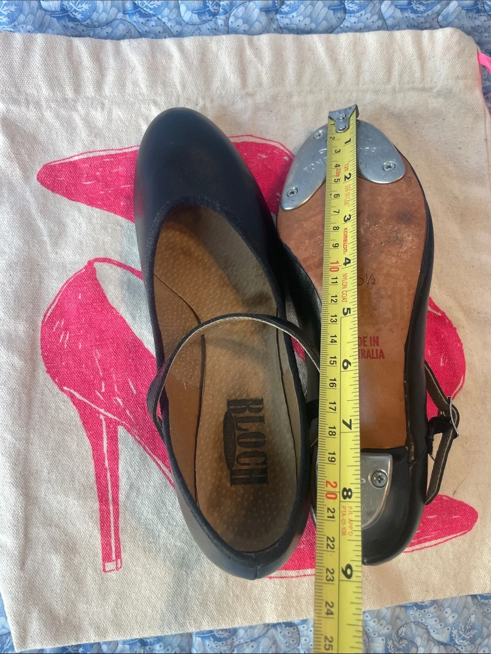 Tap Shoes Black with Ankle Strap made in Australia